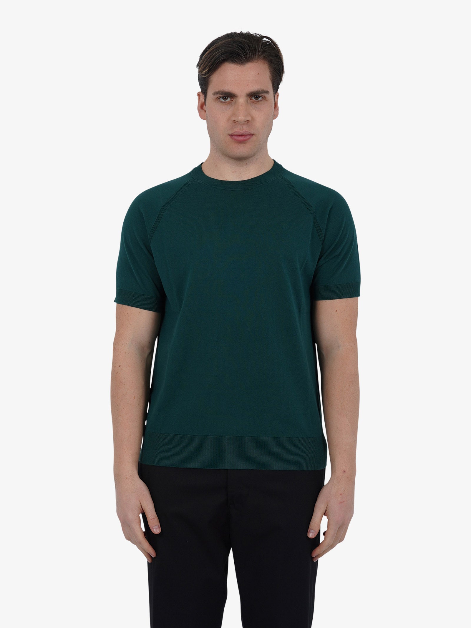 PAOLO PECORA T-shirt girocollo A012F100 uomo cotone verde