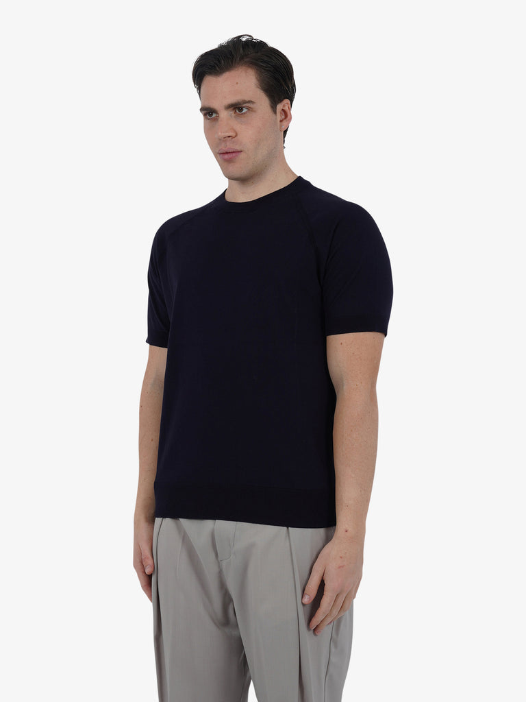 PAOLO PECORA T-shirt girocollo A012F100 uomo cotone blu