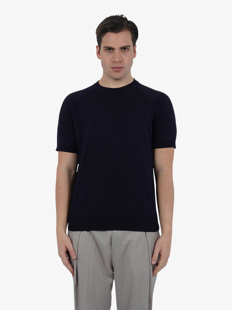 PAOLO PECORA T-shirt girocollo A012F100 uomo cotone blu