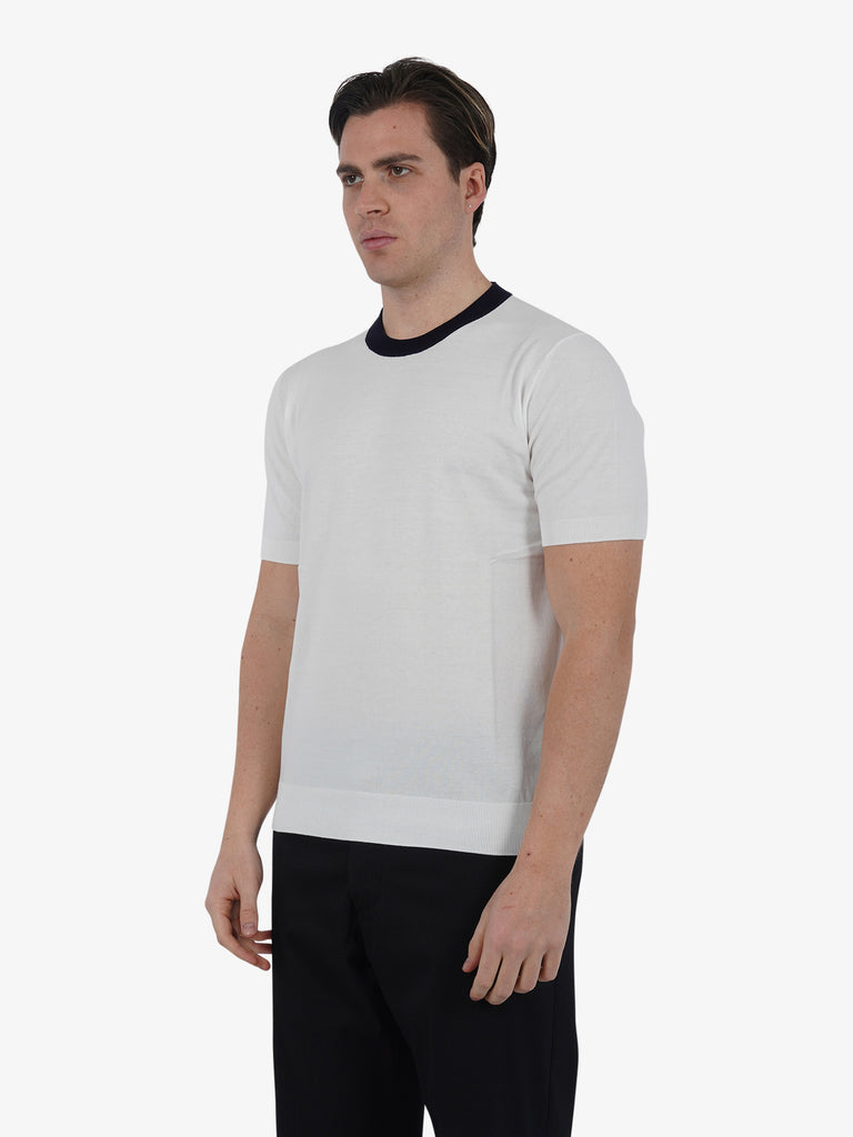 PAOLO PECORA T-shirt girocollo A017F100 uomo cotone panna