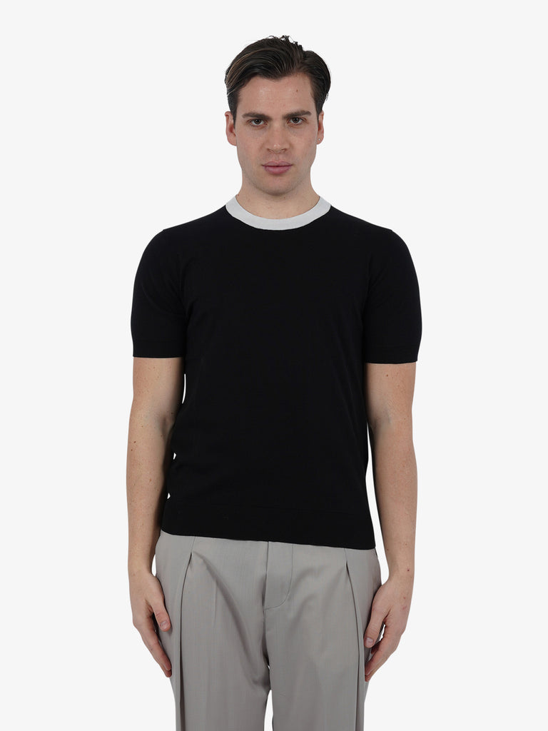 PAOLO PECORA T-shirt girocollo A017F100 uomo cotone nero