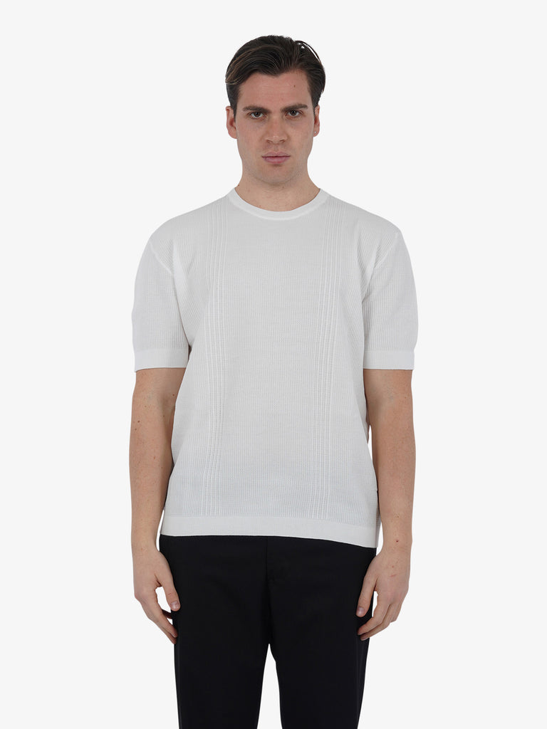 PAOLO PECORA T-shirt girocollo A029F100 uomo cotone panna