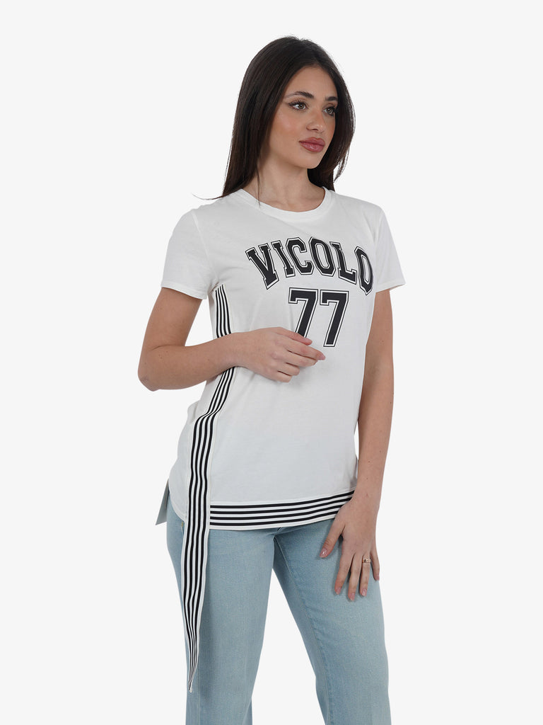 VICOLO T-shirt RB0328 donna cotone bianco