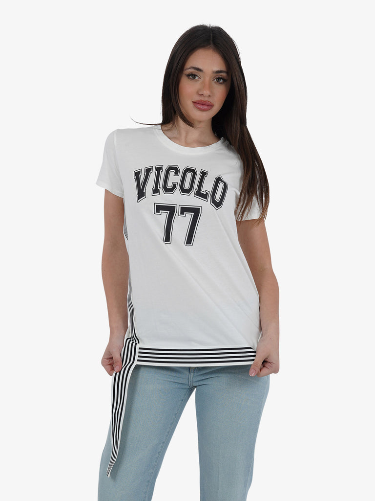 VICOLO T-shirt RB0328 donna cotone bianco