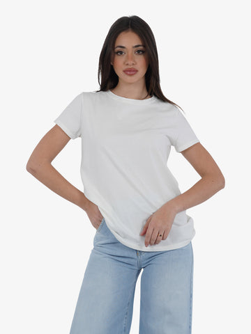 VICOLO T-shirt UB0038 donna cotone bianco