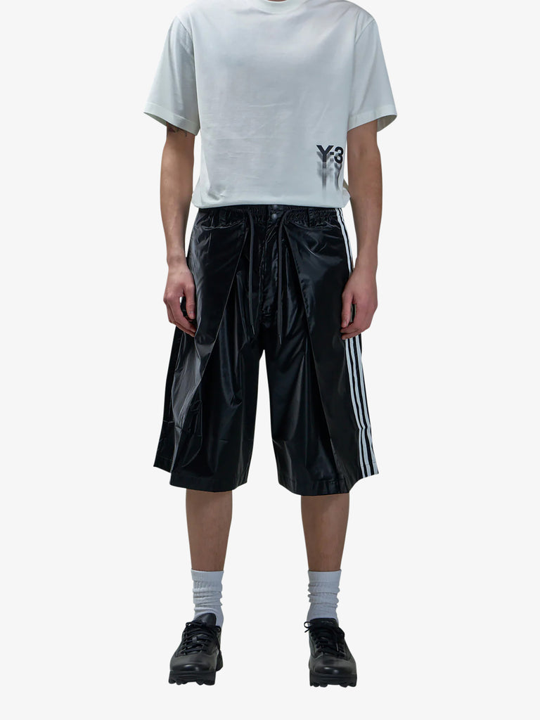 Y-3 Shorts medio 3-Stripes IR6257 uomo in nylon nero