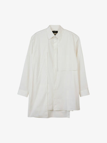 Y-3 Camicia in cotone IV5623 asimmetrica donna bianco