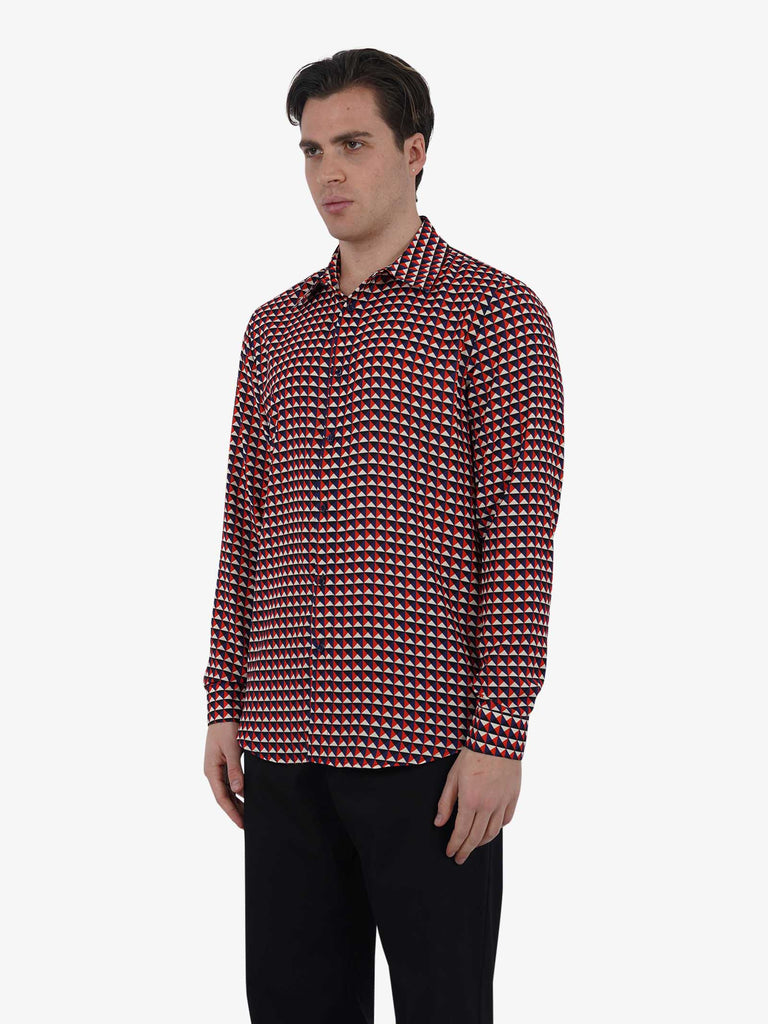 YES LONDON Camicia XCM7154 uomo rosso