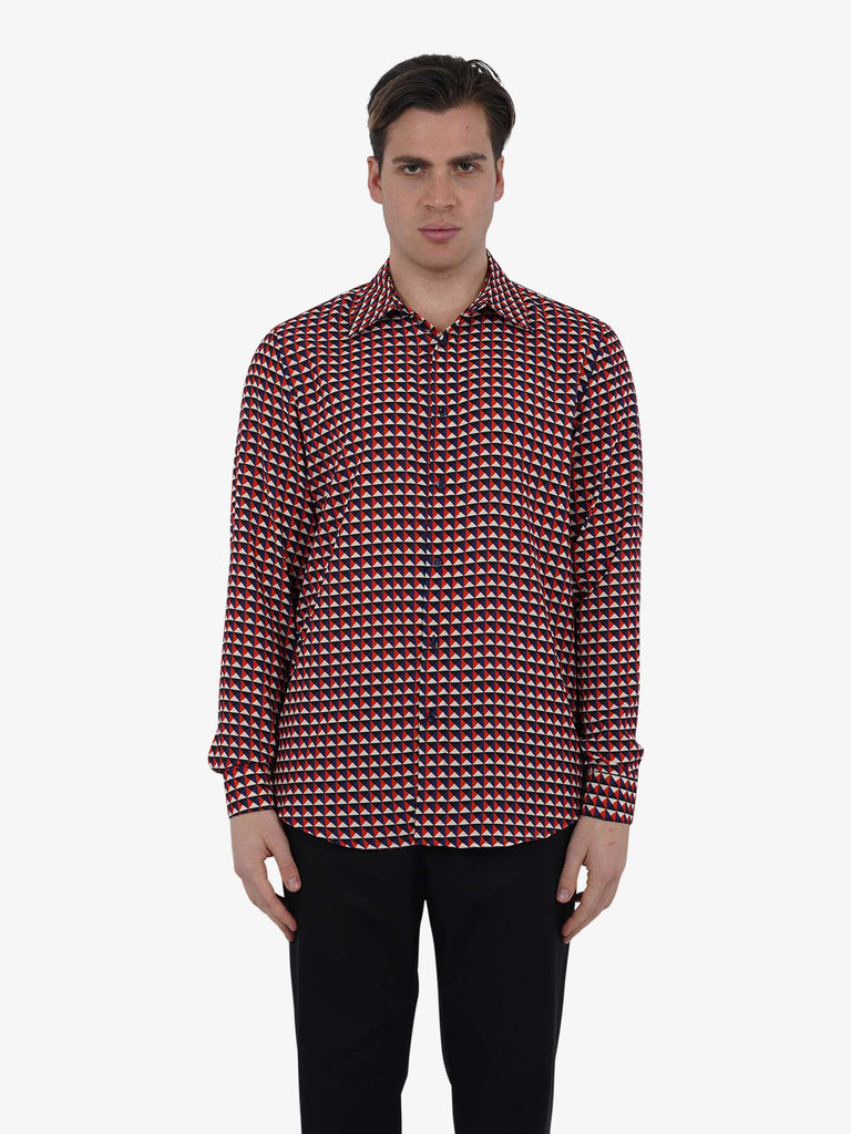 YES LONDON Camicia XCM7154 uomo rosso
