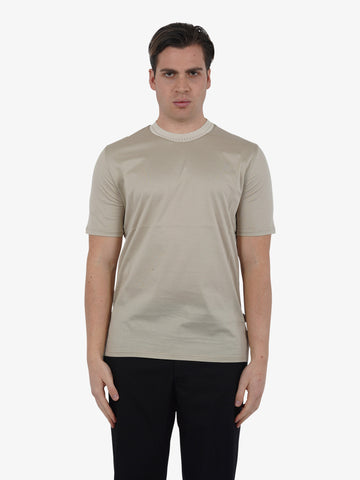 YES LONDON T-shirt XM4106 uomo cotone beige